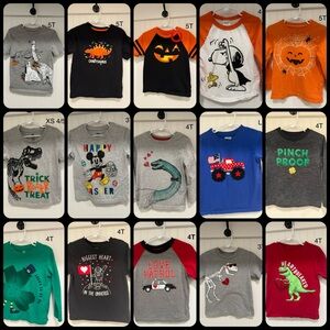 ✨ Set of 15✨ Various Holiday Shirts [Sizes 3T, 4T, 5T] ❤️🎃🍀🐰